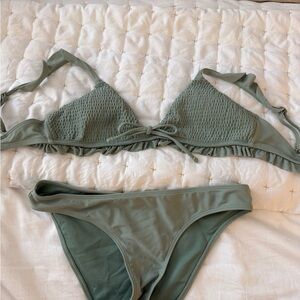 Hollister Green Bikini Set